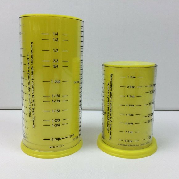 Vintage Alton Brown Gear Good Eats Yellow Measure-All Adjustable Measuring Cups - Picture 12 of 12